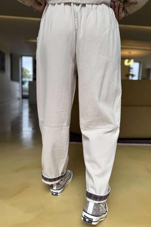 Mercer Soft Twill Barrel Leg Pant Stone 